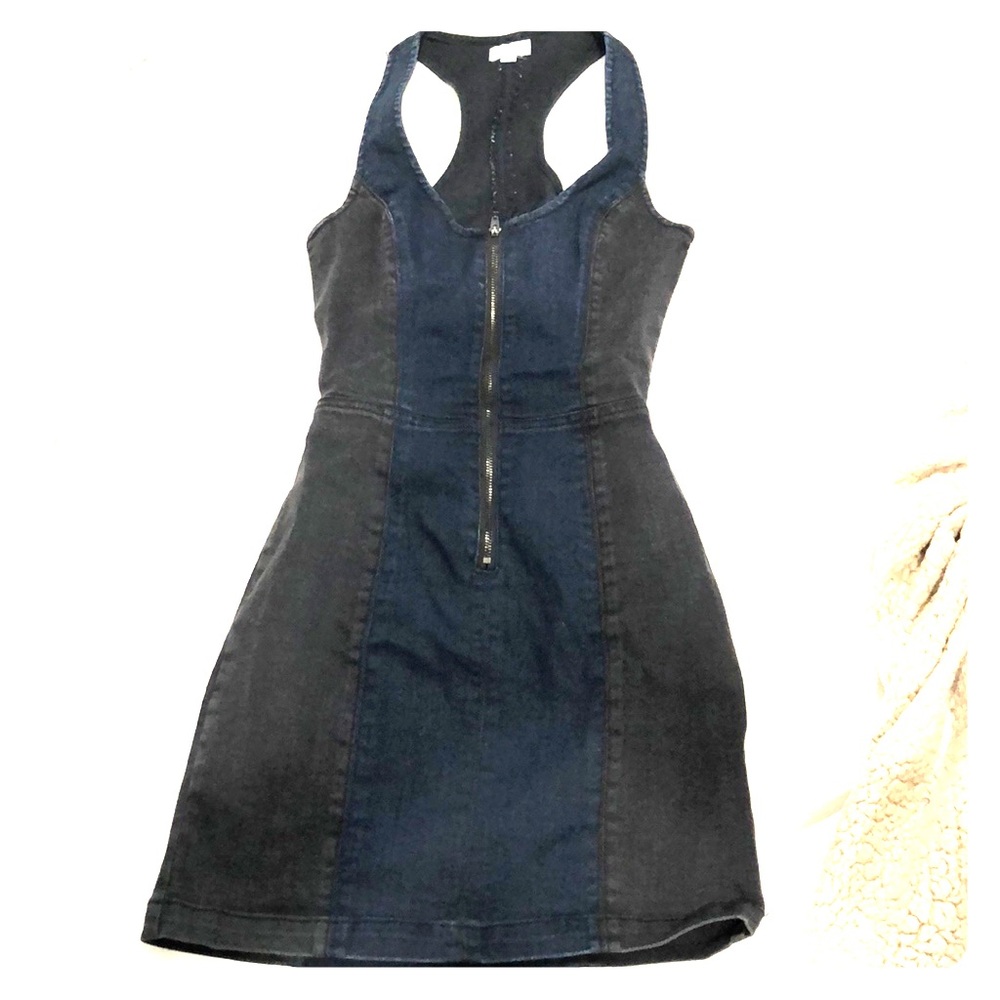 RVCA backless denim mini dress